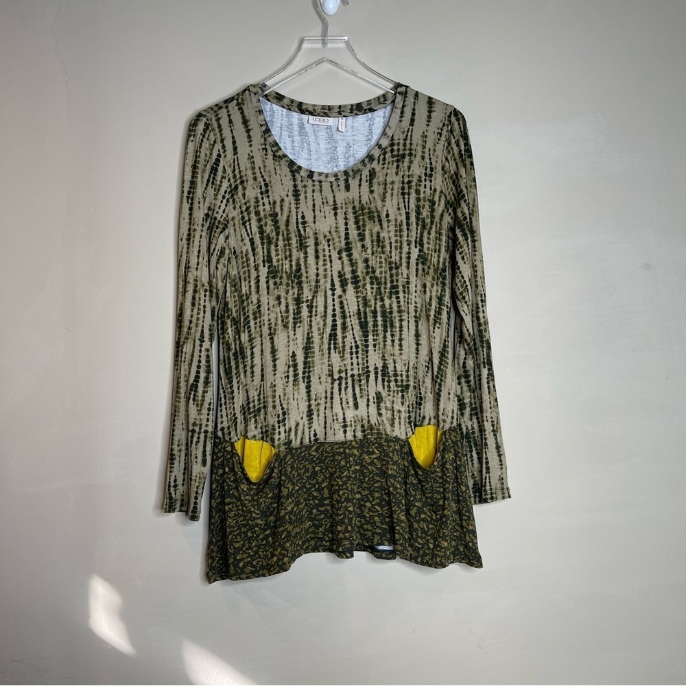 Logo Lounge Lori Goldstein Geometric Print Long Sleeve size medium
